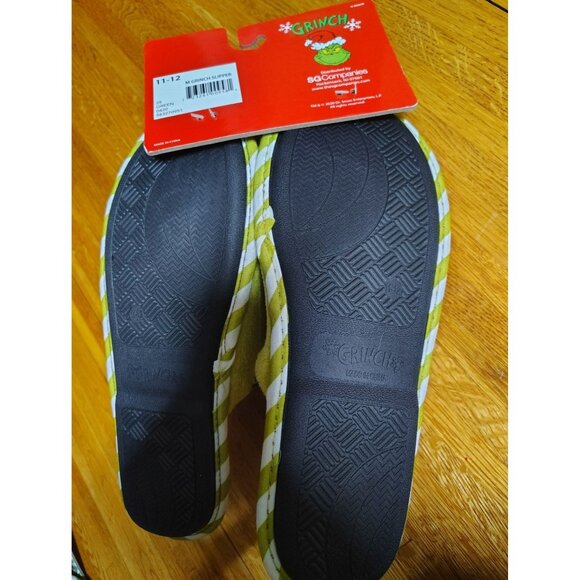 Dr Seuss The Grinch w/glasses slip-on slippers Christmas men's size 11 - 12 - Picture 3 of 4